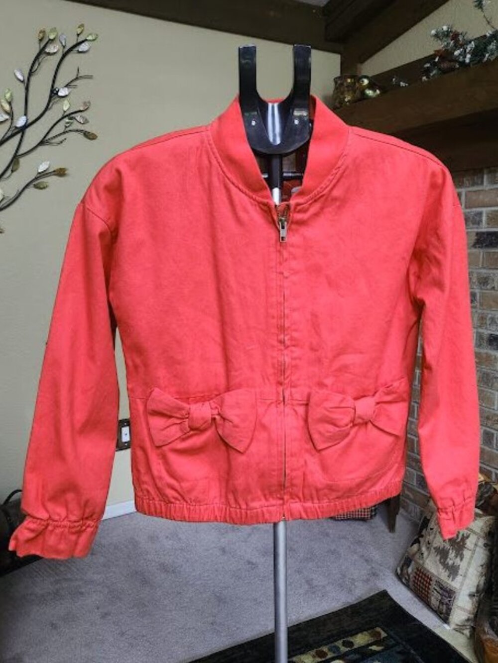 NWT Gymboree zip up jacket with bows / pockets sz XL 14